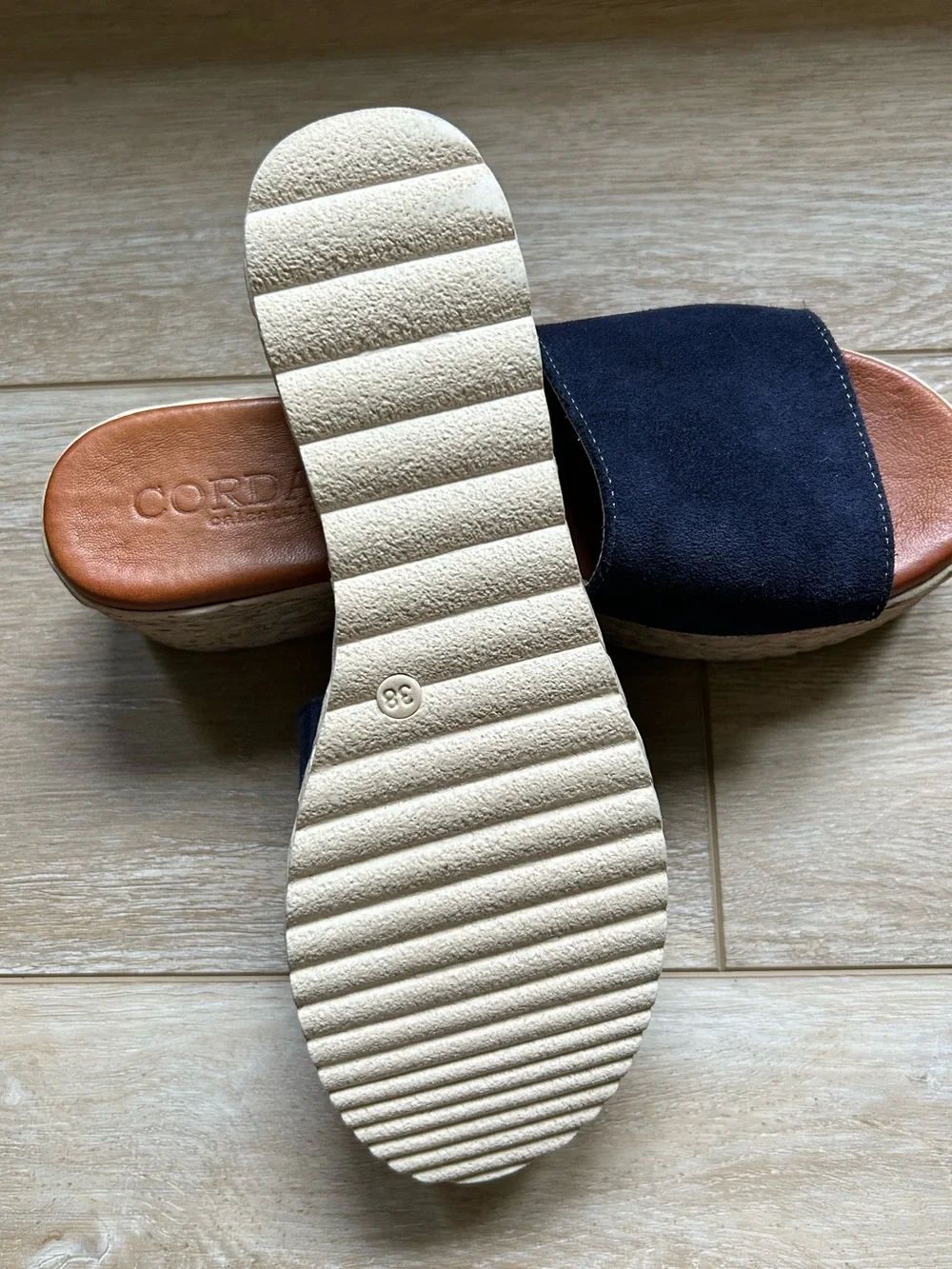 Cordani Bizzy Espadrille Platform Wedge Slide Sandal